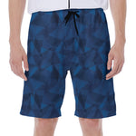 Blue Polygonal Geometric Print Men's Beach Shorts