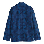 Blue Polygonal Geometric Print Men's Blazer