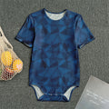 Blue Polygonal Geometric Print Men's Bodysuit