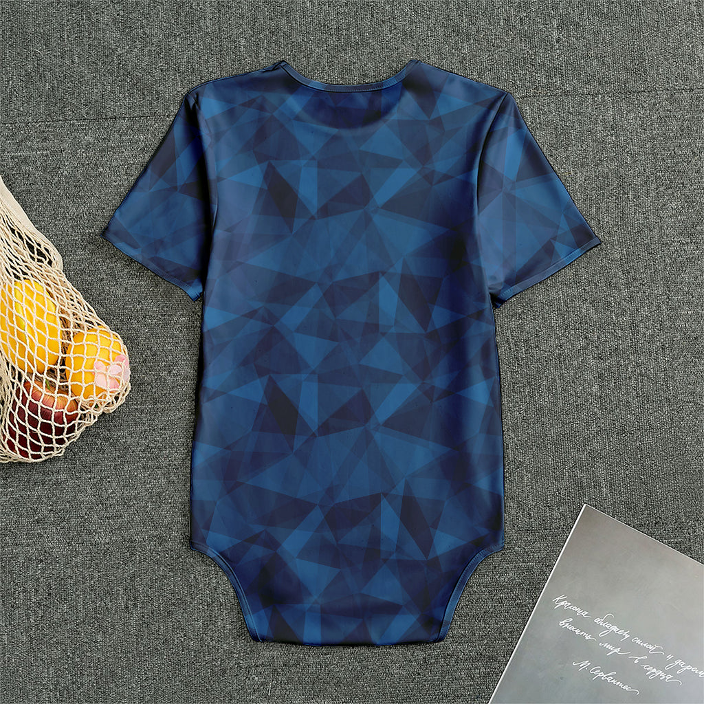 Blue Polygonal Geometric Print Men's Bodysuit