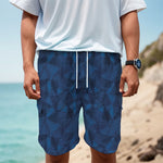 Blue Polygonal Geometric Print Men's Cargo Shorts