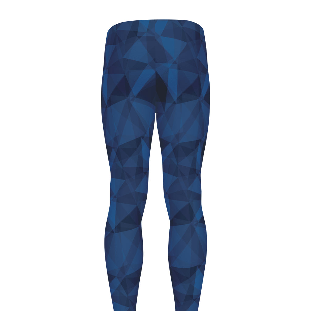 Blue Polygonal Geometric Print Men's leggings