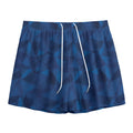 Blue Polygonal Geometric Print Mesh Shorts