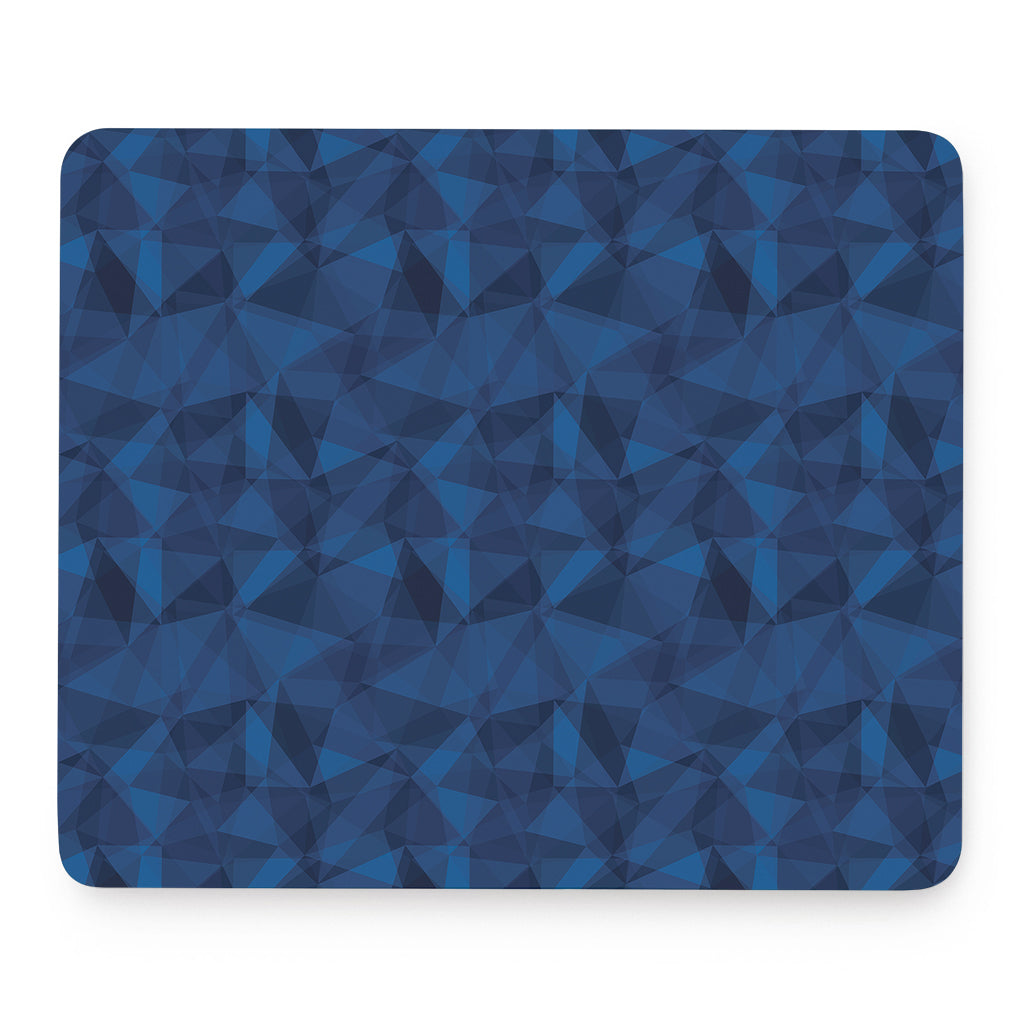 Blue Polygonal Geometric Print Mouse Pad