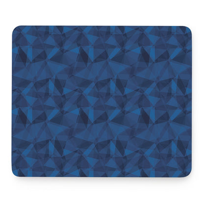Blue Polygonal Geometric Print Mouse Pad