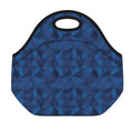 Blue Polygonal Geometric Print Neoprene Lunch Bag