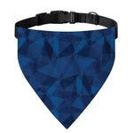 Blue Polygonal Geometric Print Over The Collar Dog Bandana