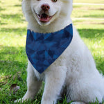 Blue Polygonal Geometric Print Over The Collar Dog Bandana