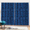 Blue Polygonal Geometric Print Pencil Pleat Curtains
