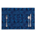Blue Polygonal Geometric Print Placemat