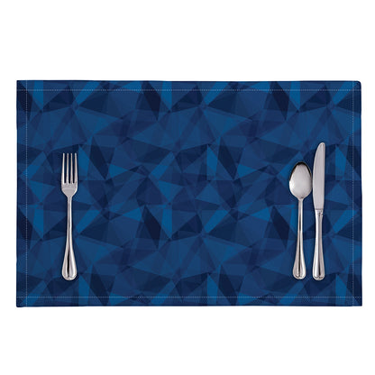 Blue Polygonal Geometric Print Placemat