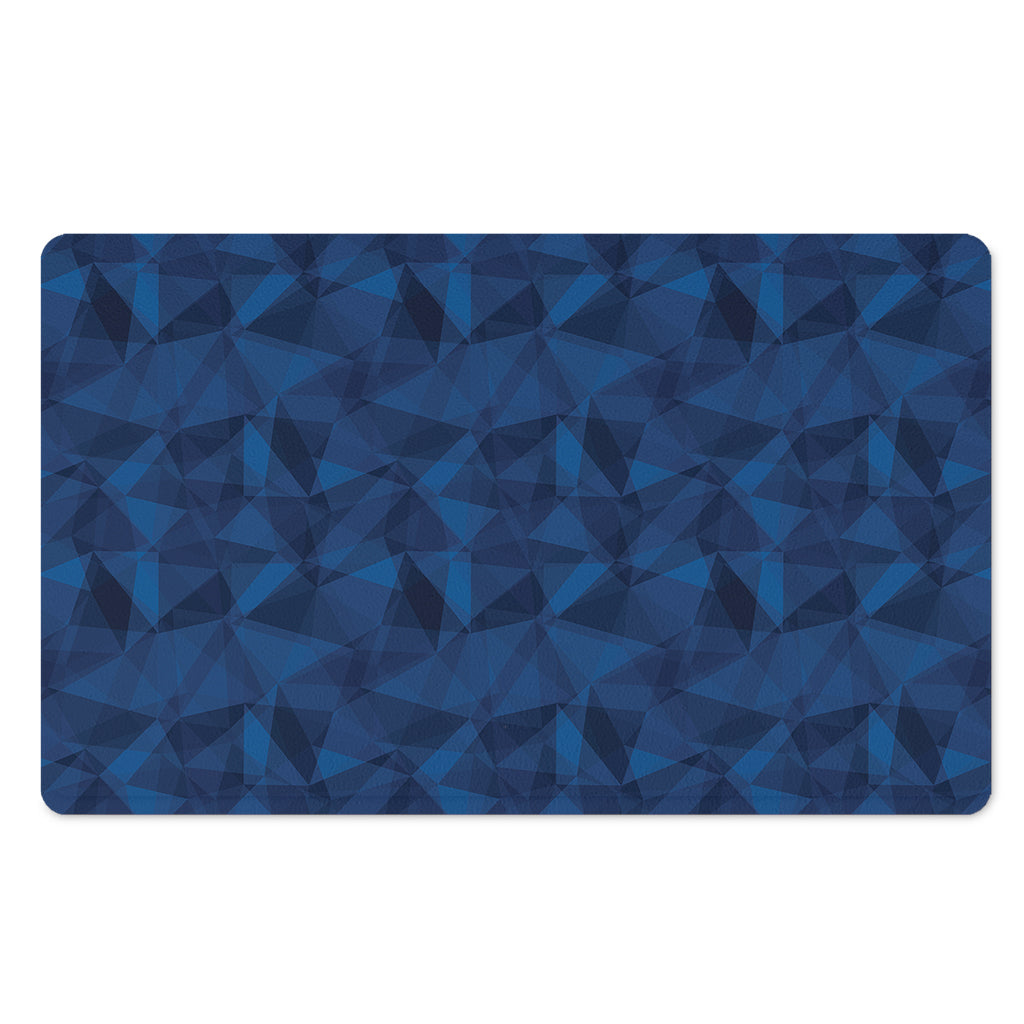 Blue Polygonal Geometric Print Polyester Doormat
