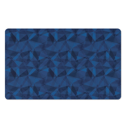 Blue Polygonal Geometric Print Polyester Doormat
