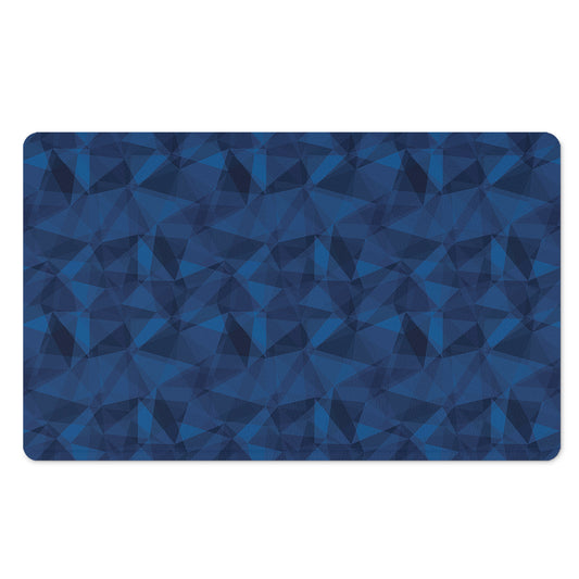 Blue Polygonal Geometric Print Polyester Doormat