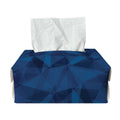 Blue Polygonal Geometric Print Rectangle Tissue Box Cover