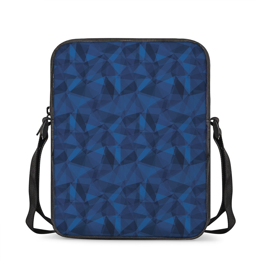 Blue Polygonal Geometric Print Rectangular Crossbody Bag