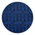 Blue Polygonal Geometric Print Round Blanket