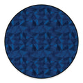 Blue Polygonal Geometric Print Round Floor Mat