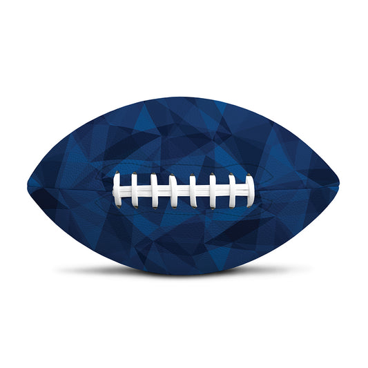 Blue Polygonal Geometric Print Rugby Ball