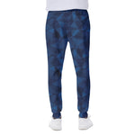 Blue Polygonal Geometric Print Scuba Joggers