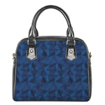 Blue Polygonal Geometric Print Shoulder Handbag