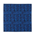 Blue Polygonal Geometric Print Silk Bandana