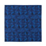 Blue Polygonal Geometric Print Silk Bandana