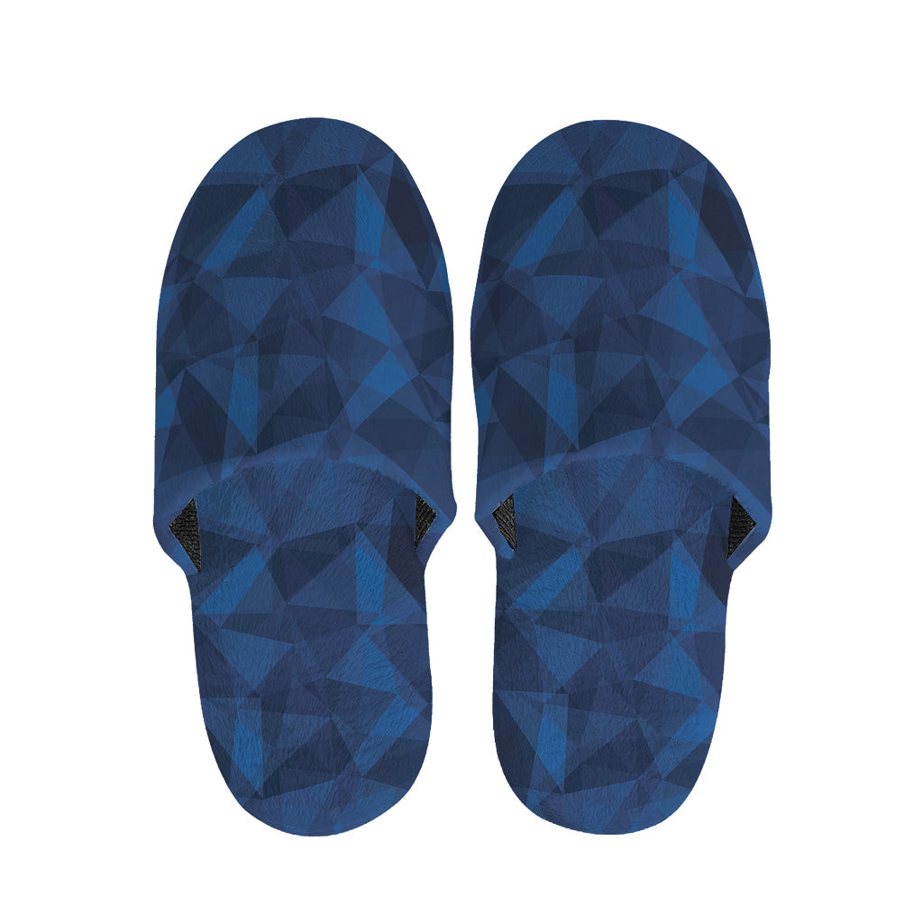 Blue Polygonal Geometric Print Slippers
