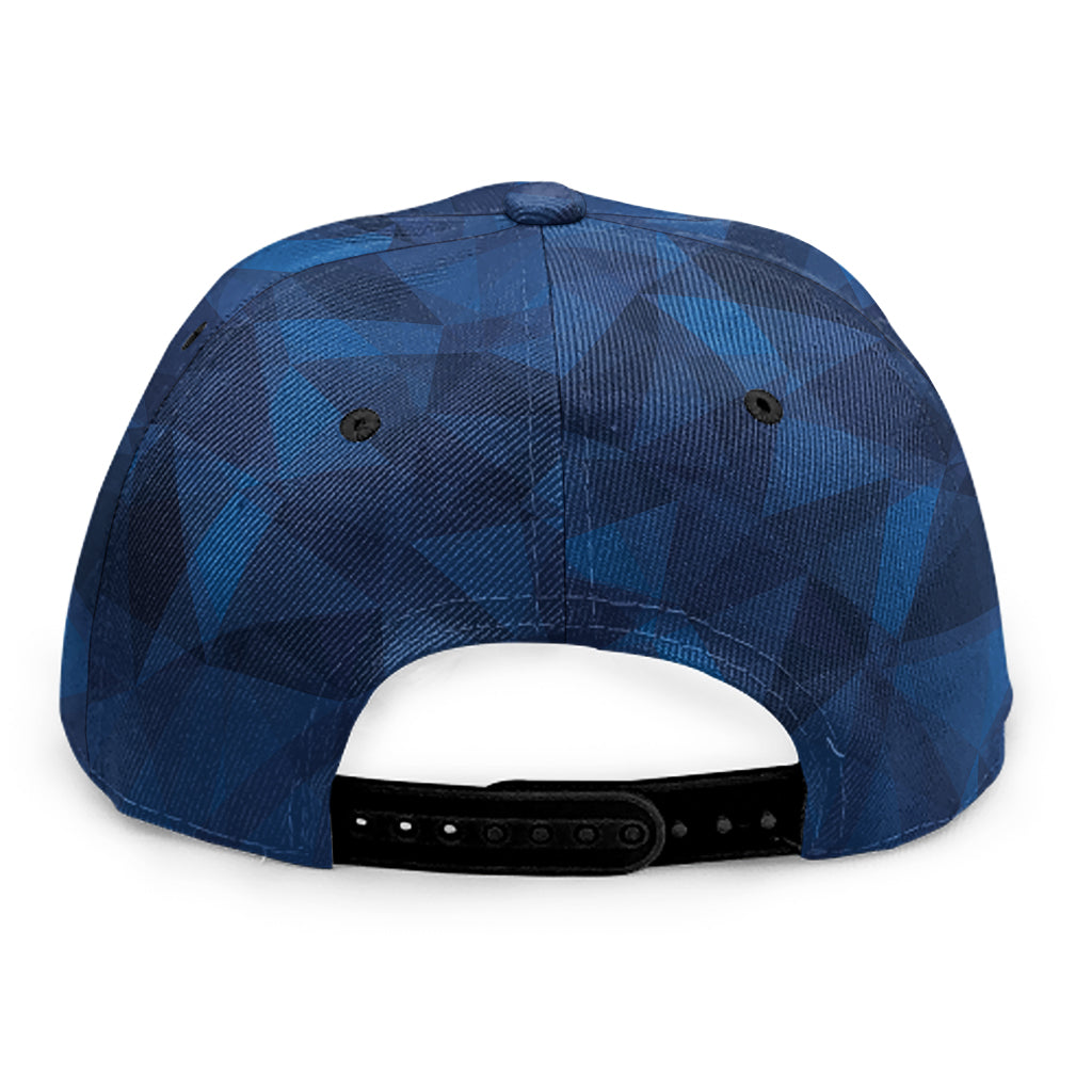 Blue Polygonal Geometric Print Snapback Cap