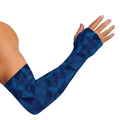 Blue Polygonal Geometric Print Sun Protection Arm Sleeves
