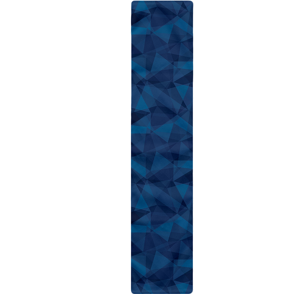 Blue Polygonal Geometric Print Table Runner