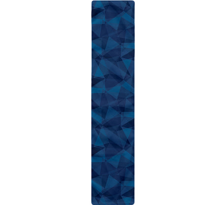 Blue Polygonal Geometric Print Table Runner