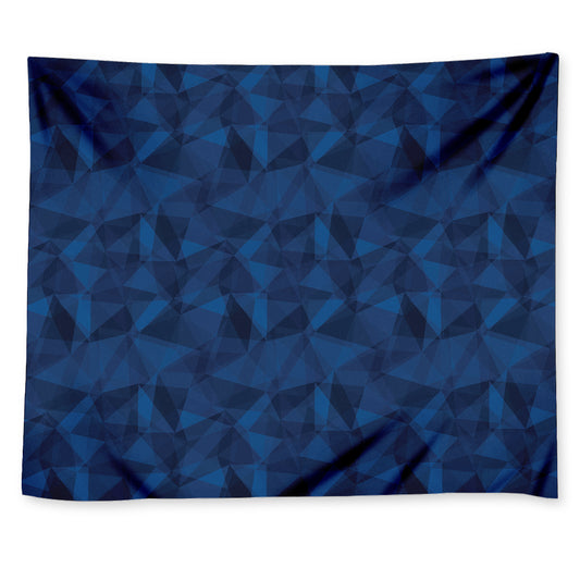 Blue Polygonal Geometric Print Tapestry