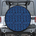 Blue Polygonal Geometric Print Tire Cover