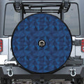Blue Polygonal Geometric Print Tire Cover With Camera Hole