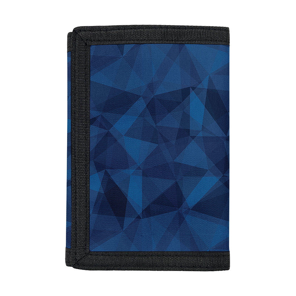 Blue Polygonal Geometric Print Trifold Wallet