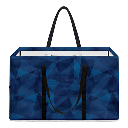 Blue Polygonal Geometric Print Utility Tote Bag
