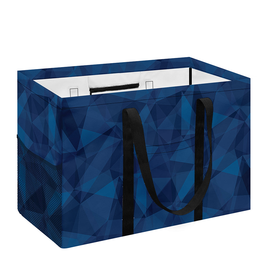Blue Polygonal Geometric Print Utility Tote Bag