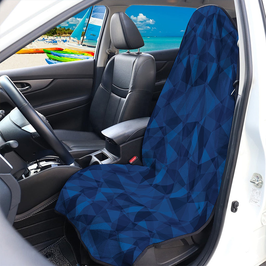 Blue Polygonal Geometric Print Waterproof Car Seat Cover