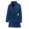 Blue Polygonal Geometric Print Women's Bathrobe