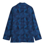 Blue Polygonal Geometric Print Women's Blazer