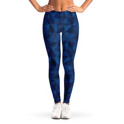 Blue Polygonal Geometric Print Women's Leggings