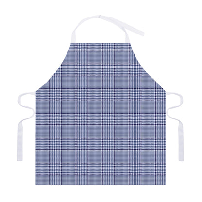 Blue Prince of Wales Check Print Adjustable Apron