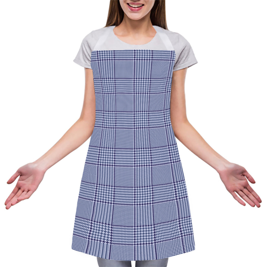 Blue Prince of Wales Check Print Adjustable Apron