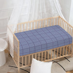 Blue Prince of Wales Check Print Baby Crib Sheet