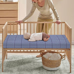 Blue Prince of Wales Check Print Baby Crib Sheet