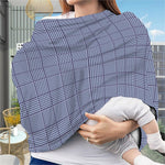 Blue Prince of Wales Check Print Baby Seat Cover
