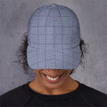 Blue Prince of Wales Check Print Baseball Cap