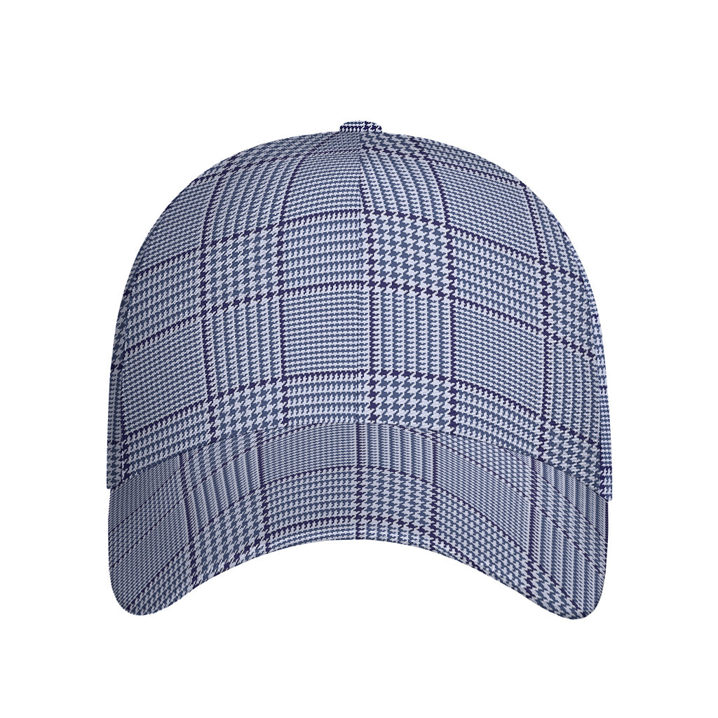 Blue Prince of Wales Check Print Baseball Cap