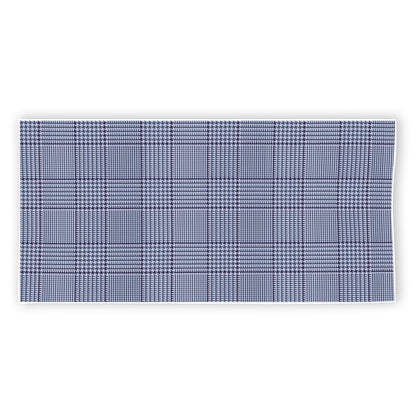 Blue Prince of Wales Check Print Beach Towel